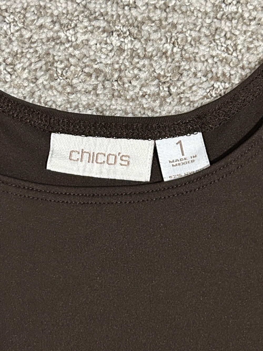Chico’s chocolate brown Scoop Neck Tank. Size (1). 8/10 - Picture 2 of 3